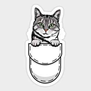 Funny American Shorthair Pocket Cat Sticker